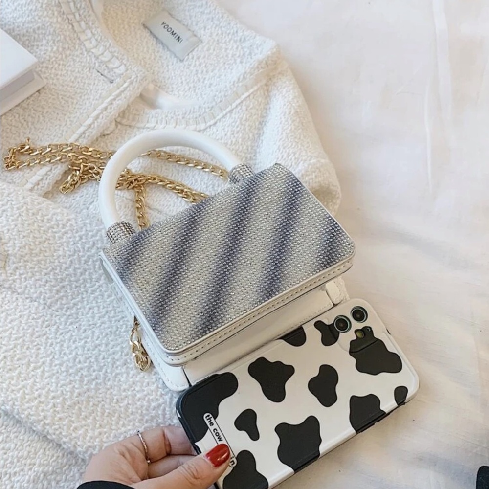 Mini Rhinestone Decor Chain Bag - Picture 4 of 7